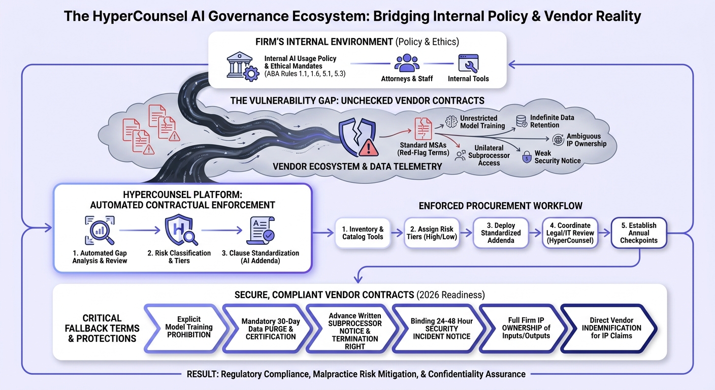 Infographic: Key AI Vendor Contract Clauses and Procurement Checklist for Law Firms