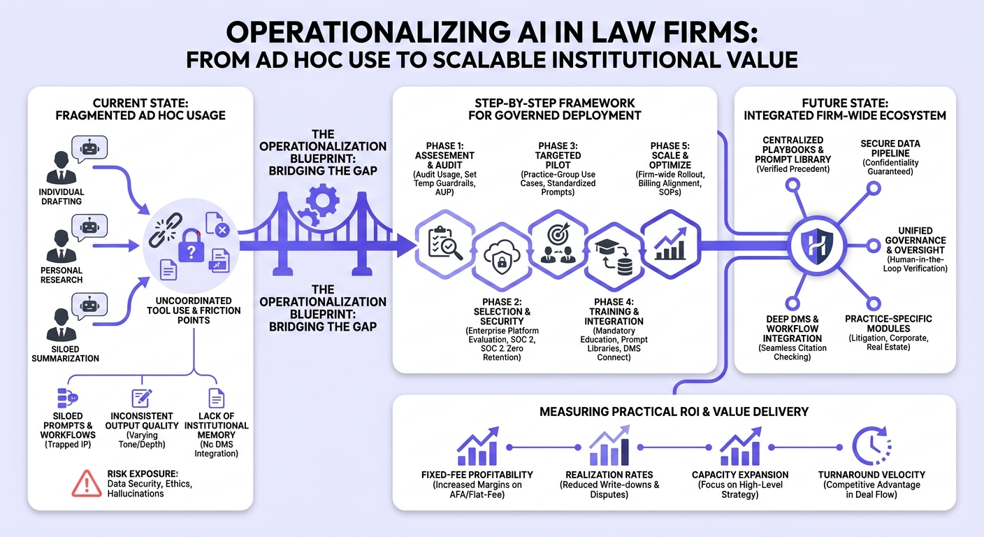 Infographic: AI in Law Firms - Individual Usage vs Firm-Wide Operational Adoption
